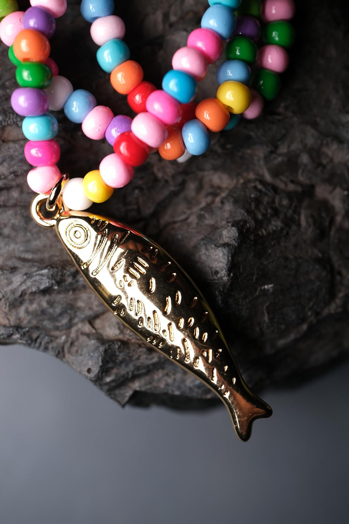 Beach Colorful Beaded Necklace for Women - Ocean Fish Pendant Necklaces, Boho Beach Jewelry | Ocean Jewelry Gift for Women | Amazon (US)