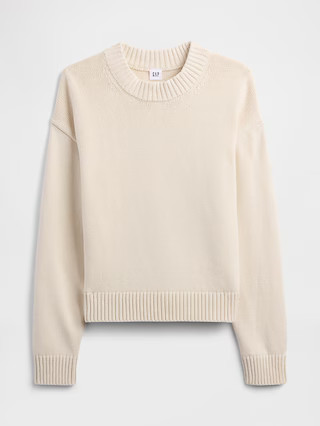 Relaxed Cropped Crewneck Sweater | Gap Factory