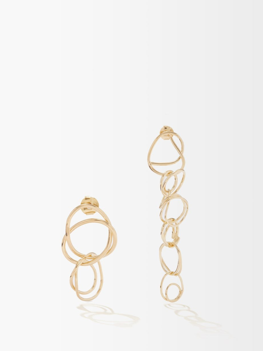 Tumble mismatched recycled gold-plated earrings | Matches (UK)