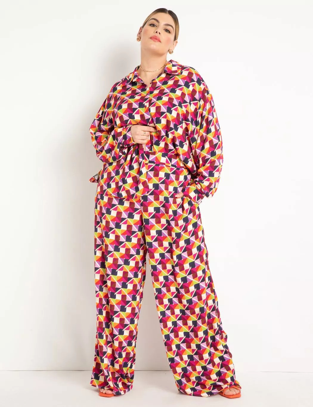 Printed Wide Leg Pant | Eloquii