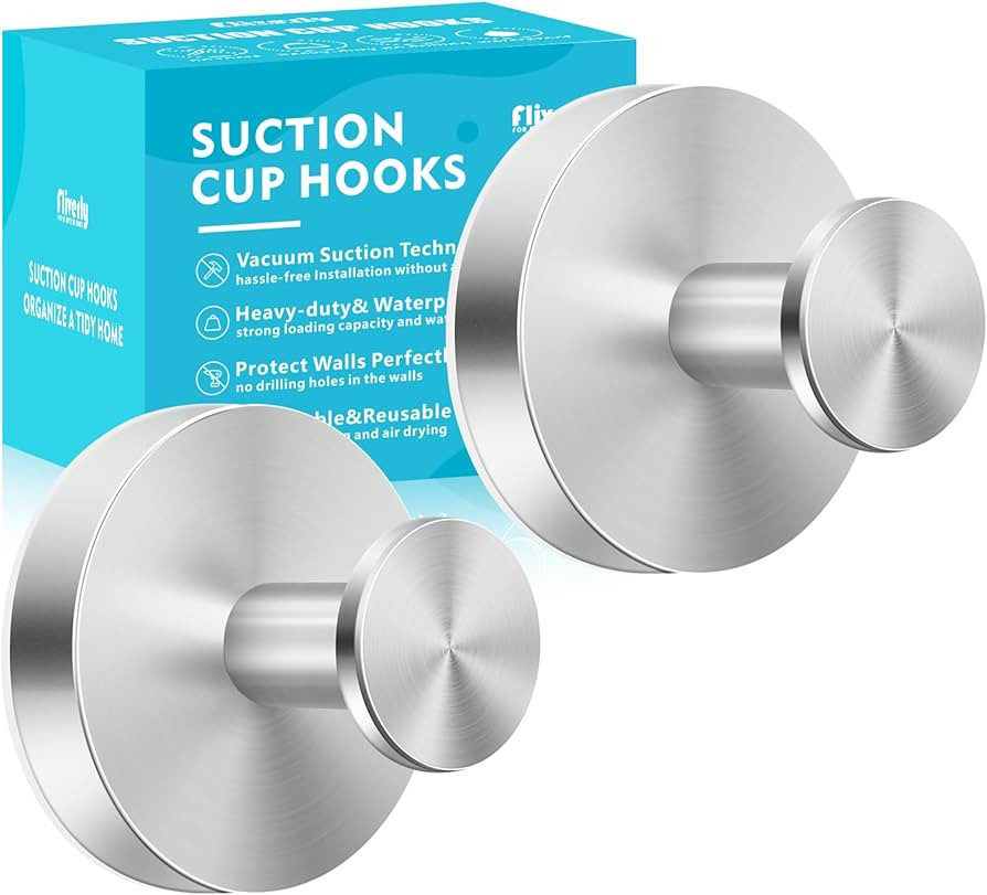 Suction Cup Hooks for Wreaths on Glass, 2025 New No Drill Suction Cup Hooks for Shower Hanging To... | Amazon (US)