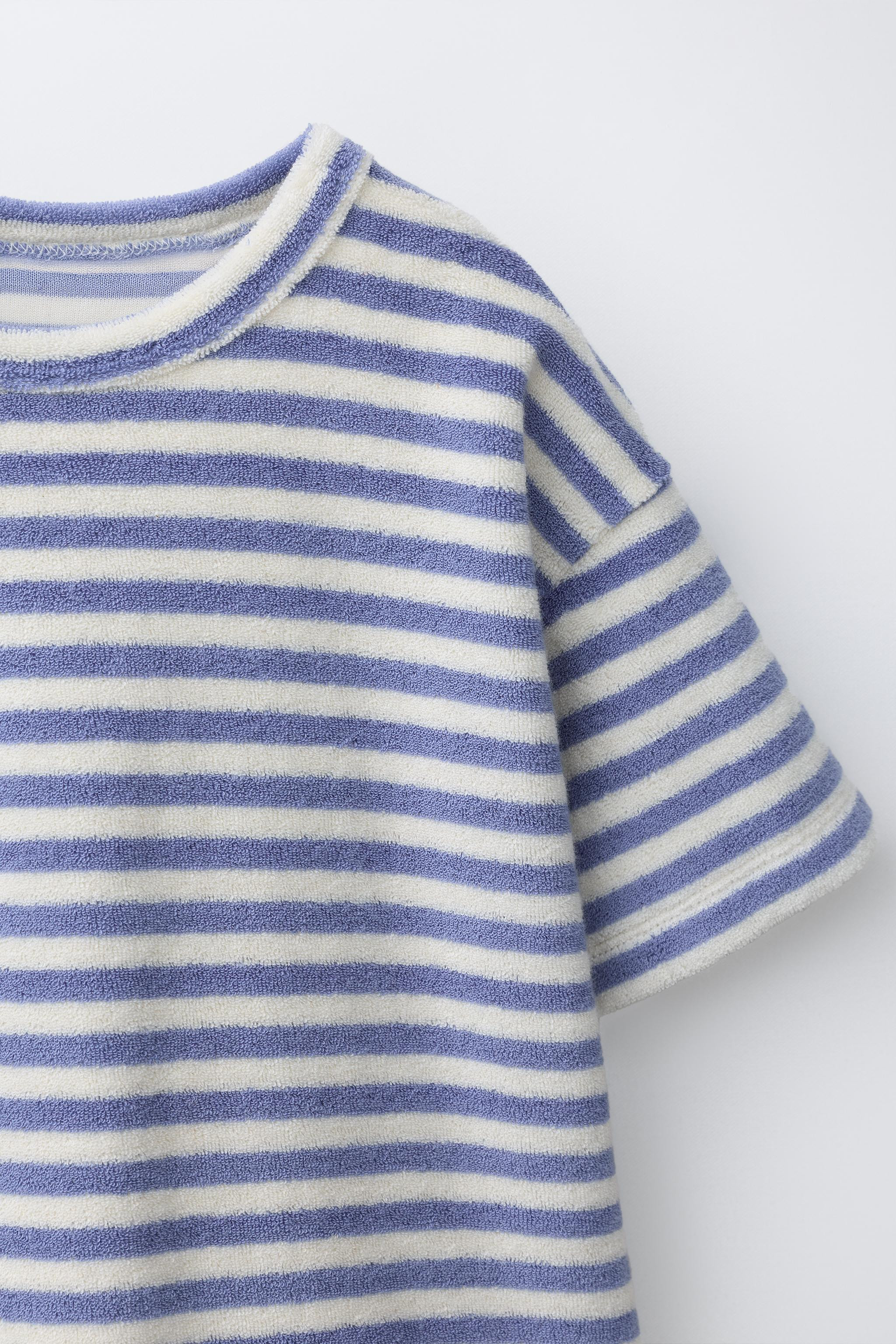STRIPED TERRY CLOTH T-SHIRT AND BERMUDA SET | Zara US