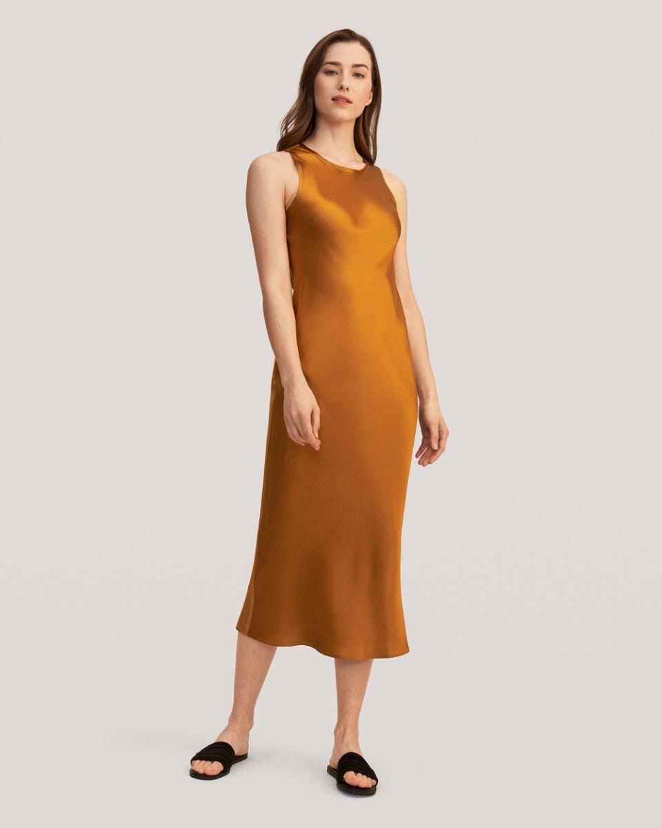 Slouchy Chic Bias Silk Maxi Dress | LilySilk