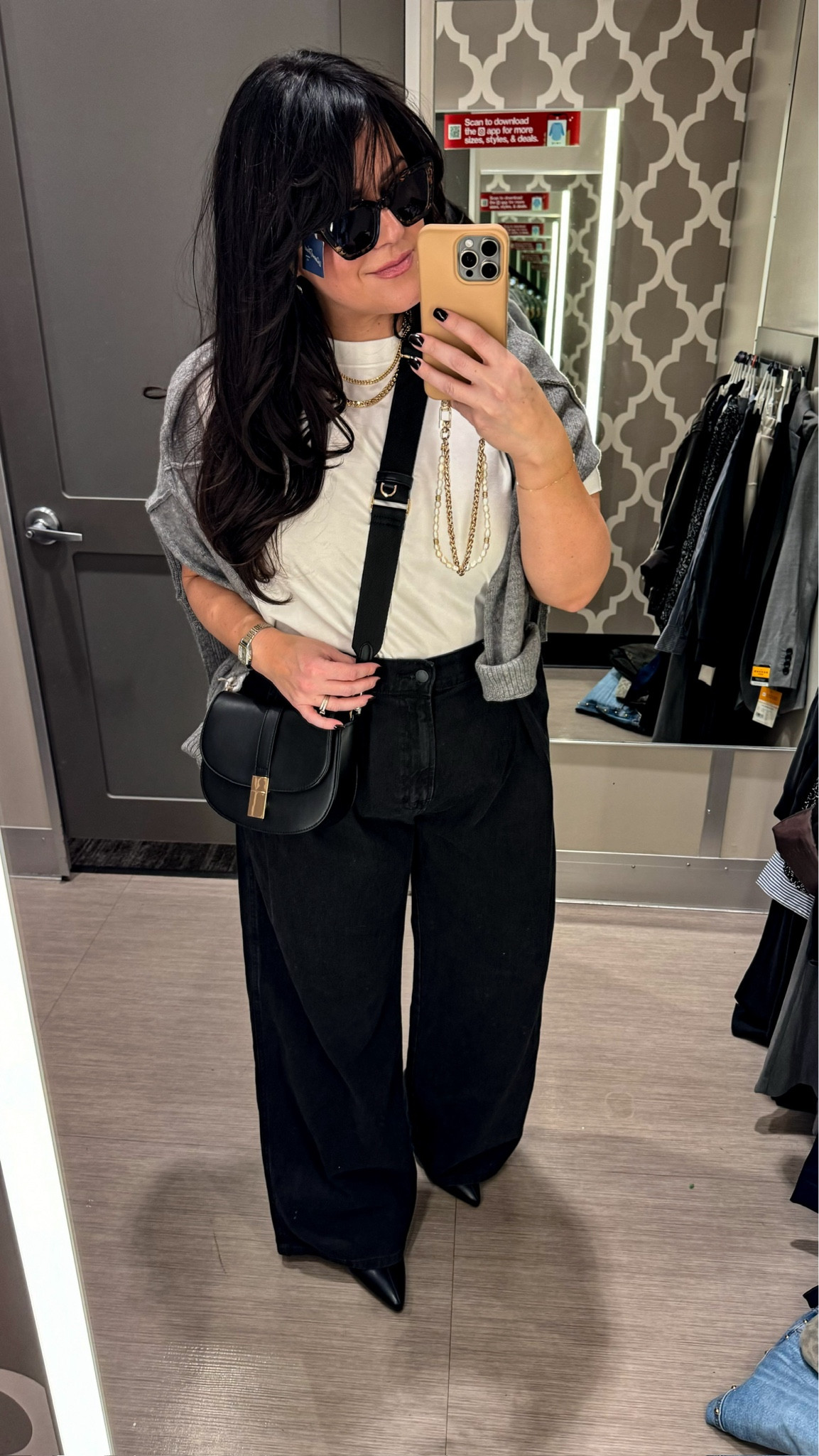 Target Capsule wardrobe outfit black jeans  Tshirt L, sweater XL, jeans 14, shoes 9

#LTKSeasonal #LTKMidsize #LTKStyleTip