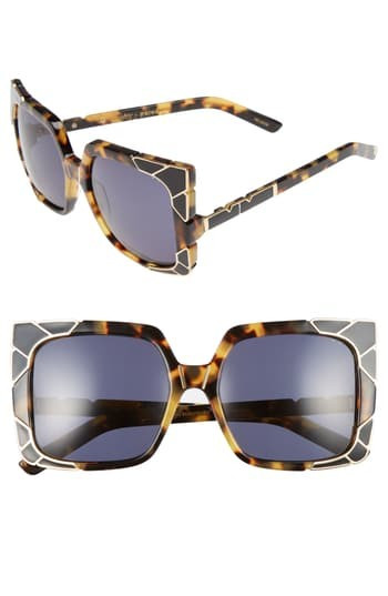 Women's Pared Sun & Shade 55Mm Square Retro Sunglasses - Dark Tortoise/ Gold/ Grey | Nordstrom