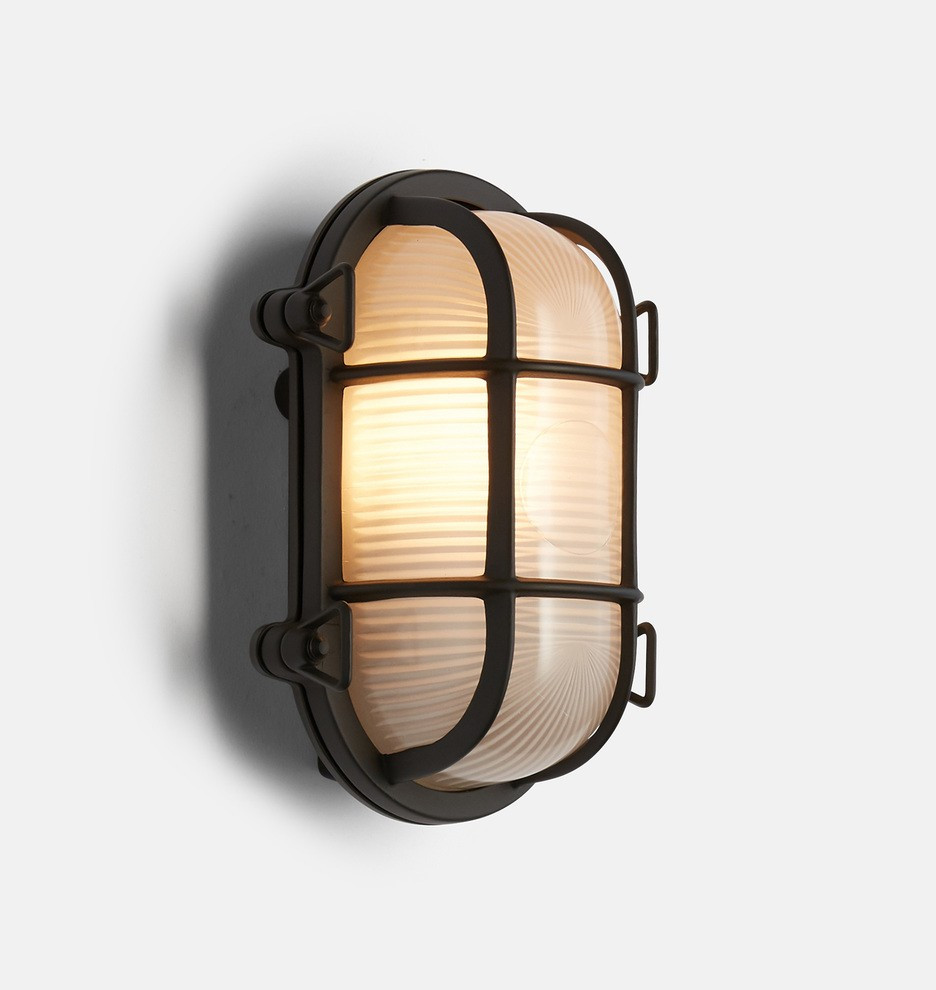 7" Seabeck Cage Oval Bulkhead Sconce 
 | Rejuvenation | Rejuvenation