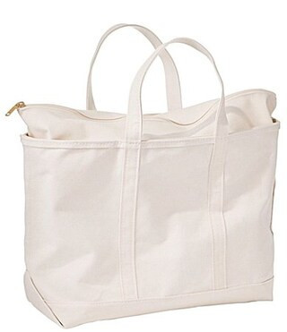 L.L.Bean Large Zip Top Boat and Tote� Bag - Natural | Dillard's