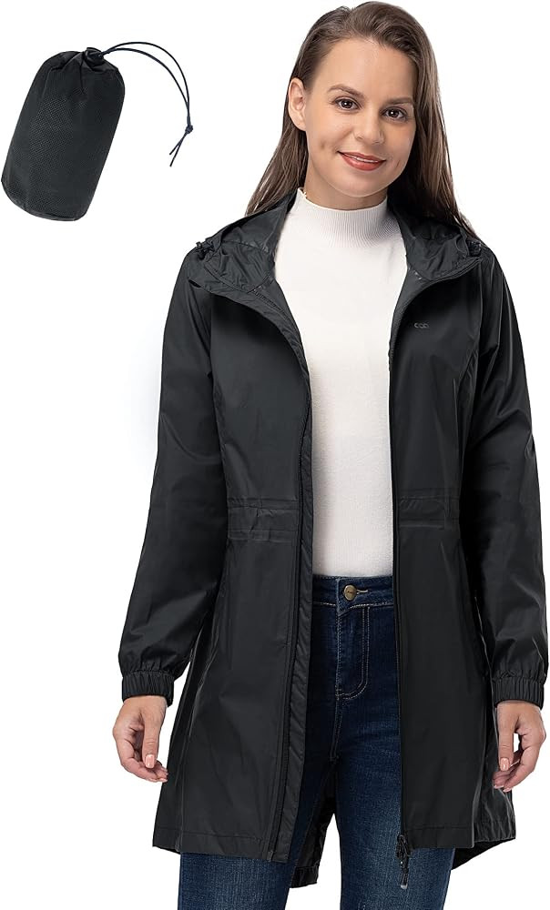 33,000ft Damen D\u00fcnne Wasserdichte Faltbar Regenmantel Regenjacke mit Kapuze, Leicht Atmungsa... | Amazon (DE)