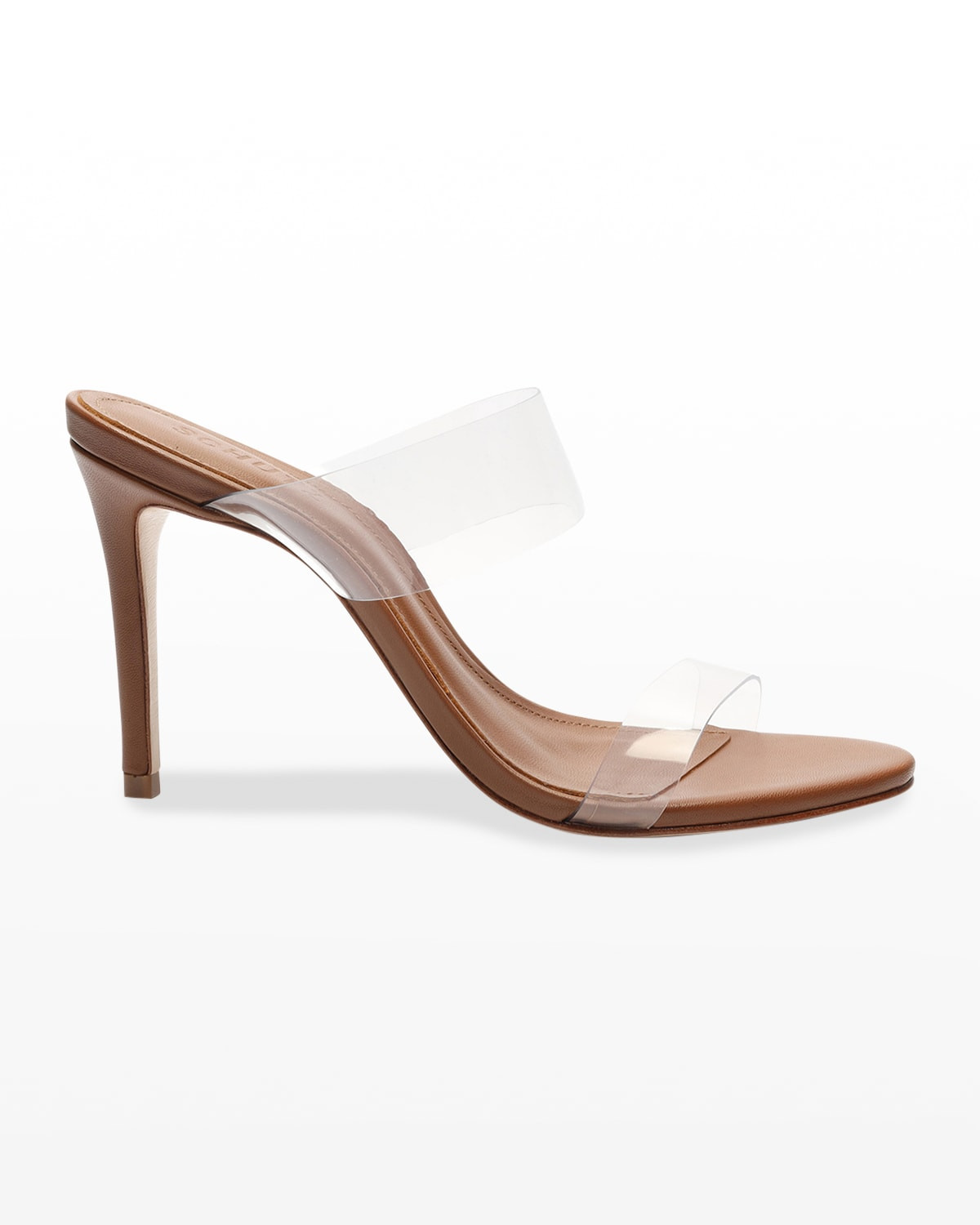 Ariella Strappy See-Through Vinyl Slide High-Heel Sandals | Neiman Marcus