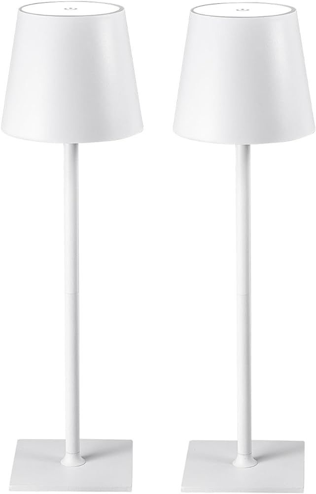 CHLORANTHUS 2 Pack Cordless Table Lamps, 3 Colors Stepless Dimming, 4000mAh Rechargeable Battery ... | Amazon (US)