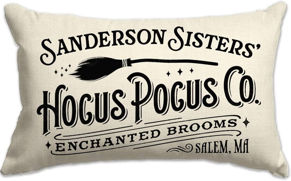 JXZYGMD Halloween Sanderson Sisters Hocus Pocus Pillow Cover 12x20 Farmhouse Halloween Throw Lumb... | Amazon (US)