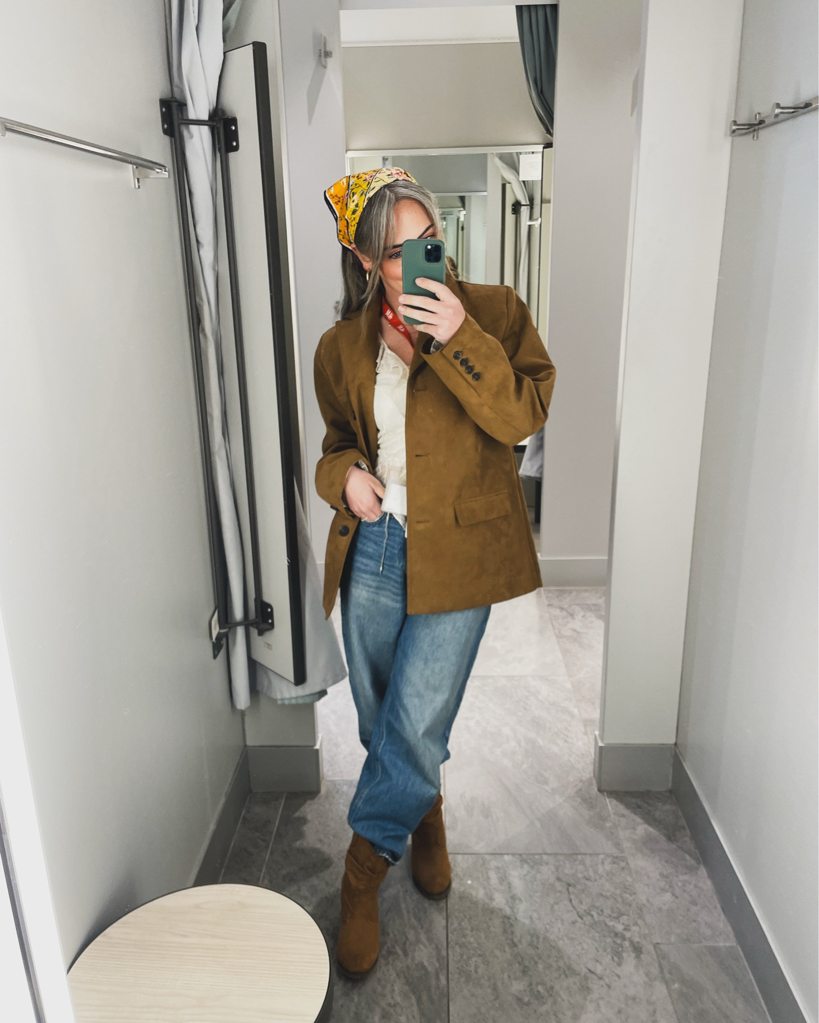 H&M, spring outfit, casual outfit, oversized jacket, cottagecore, barrel jeans, denim, barrel denim, western, mom outfit, mom fit, head scarf, silk scarf, transition oitfit, fall outfit

#LTKStyleTip #LTKOver40 #LTKFindsUnder50