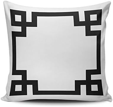 SALLEING Custom Fashion Home Decor Pillowcase Black and White Greek Key Border Square Throw Pillo... | Amazon (US)