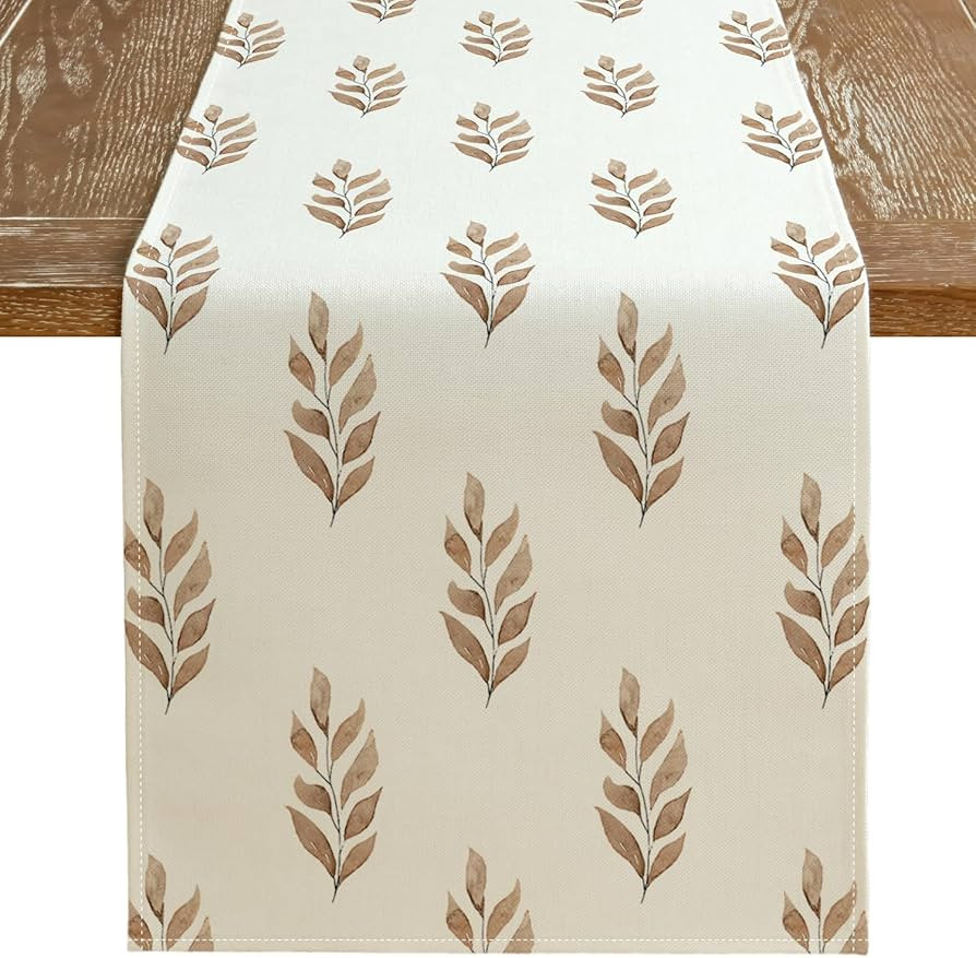 ARKENY Fall Table Runner 13x72 Inches, Leaves Autumn Seasonal Farmhouse Burlap Indoor Outdoor Kit... | Amazon (US)