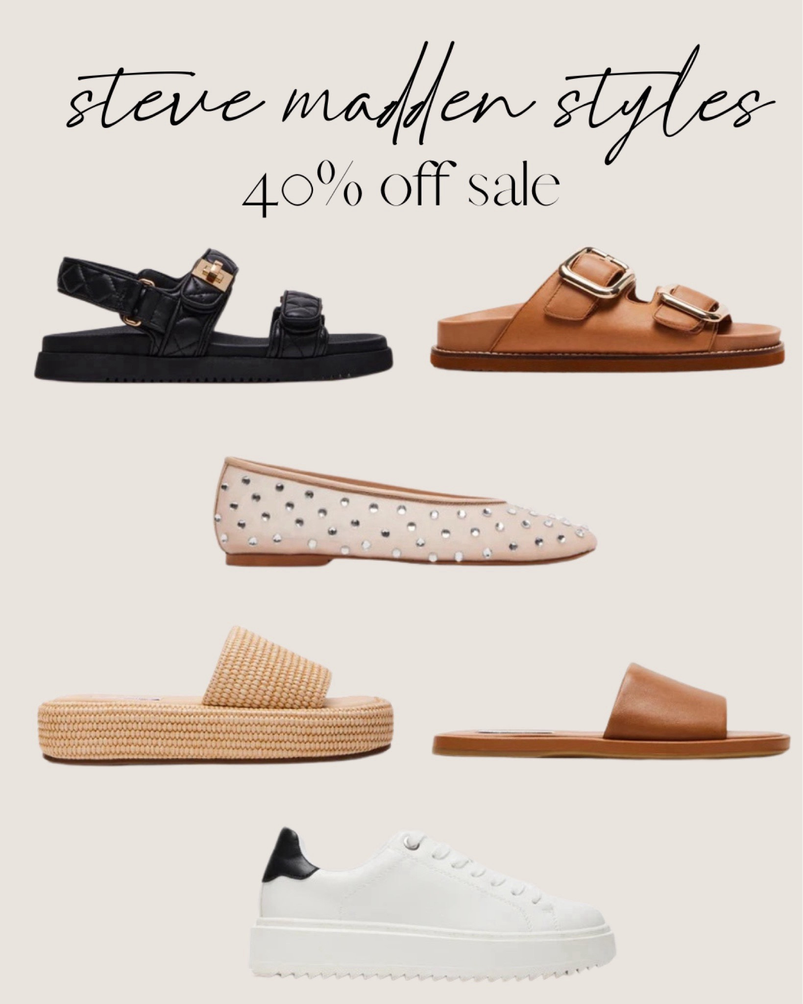 steve madden styles 40% off sale 🫶🏻

slides, sandals, steve madden sale, casual shoes, comfy sandals 

#LTKStyleTip #LTKShoeCrush #LTKSaleAlert