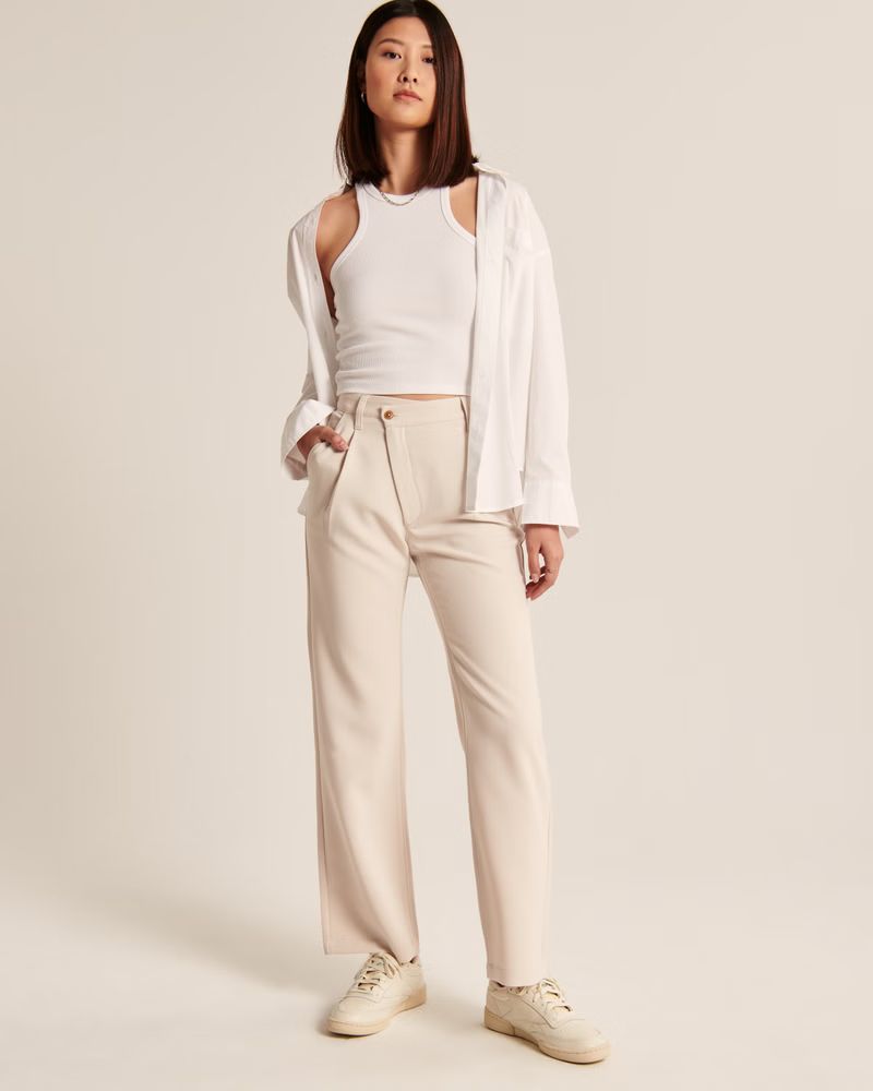 Women's Tailored 90s Relaxed Pants | Women's Bottoms | Abercrombie.com | Abercrombie & Fitch (US)