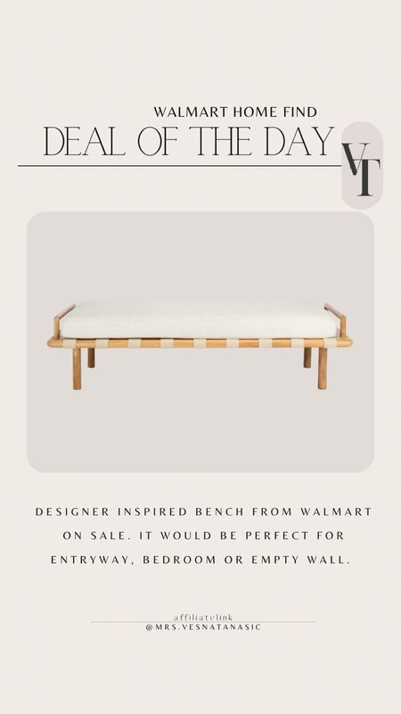 designer inspired bench from walmart on sale. It would be perfect for ENTRYWAY, bedroom or empty wall. 

Walmart designer inspired, bench, bedroom bench, Walmart home, 

#LTKSaleAlert #LTKHome #LTKxWalmart