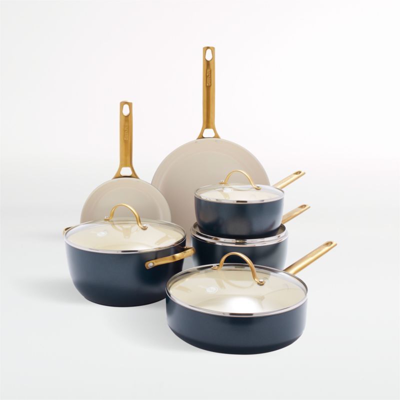 GreenPan Reserve Twilight 10-Piece Non-Stick Cookware Set | Crate and Barrel | Crate & Barrel