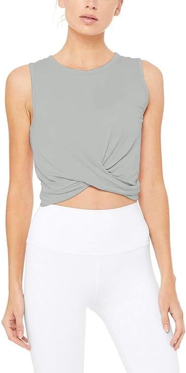 Bestisun Womens Cropped Workout Tops Flowy Gym Workout Crop Top Athletic Yoga Shirts Dance Tops | Amazon (US)
