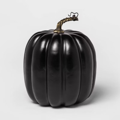 10" Solid Black Painted Halloween Decorative Pumpkin - Hyde & EEK! Boutique™ | Target