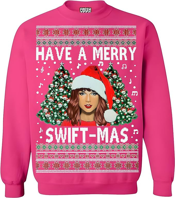 fresh tees Have A Merry Swift Funny Ugly Christmas Crewneck Sweatshirt Sweater for Women/Men | Amazon (US)