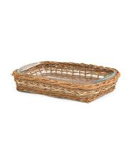 2pc 14x9 Glass And Rattan Oven To Table Baking Set | TJ Maxx