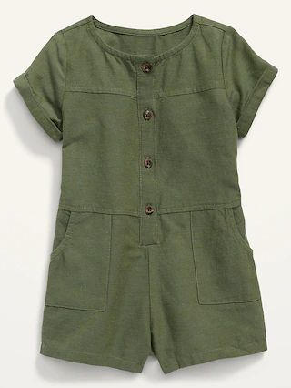 Baby Girls / One-PiecesShort-Sleeve Utility Romper for Baby | Old Navy (US)