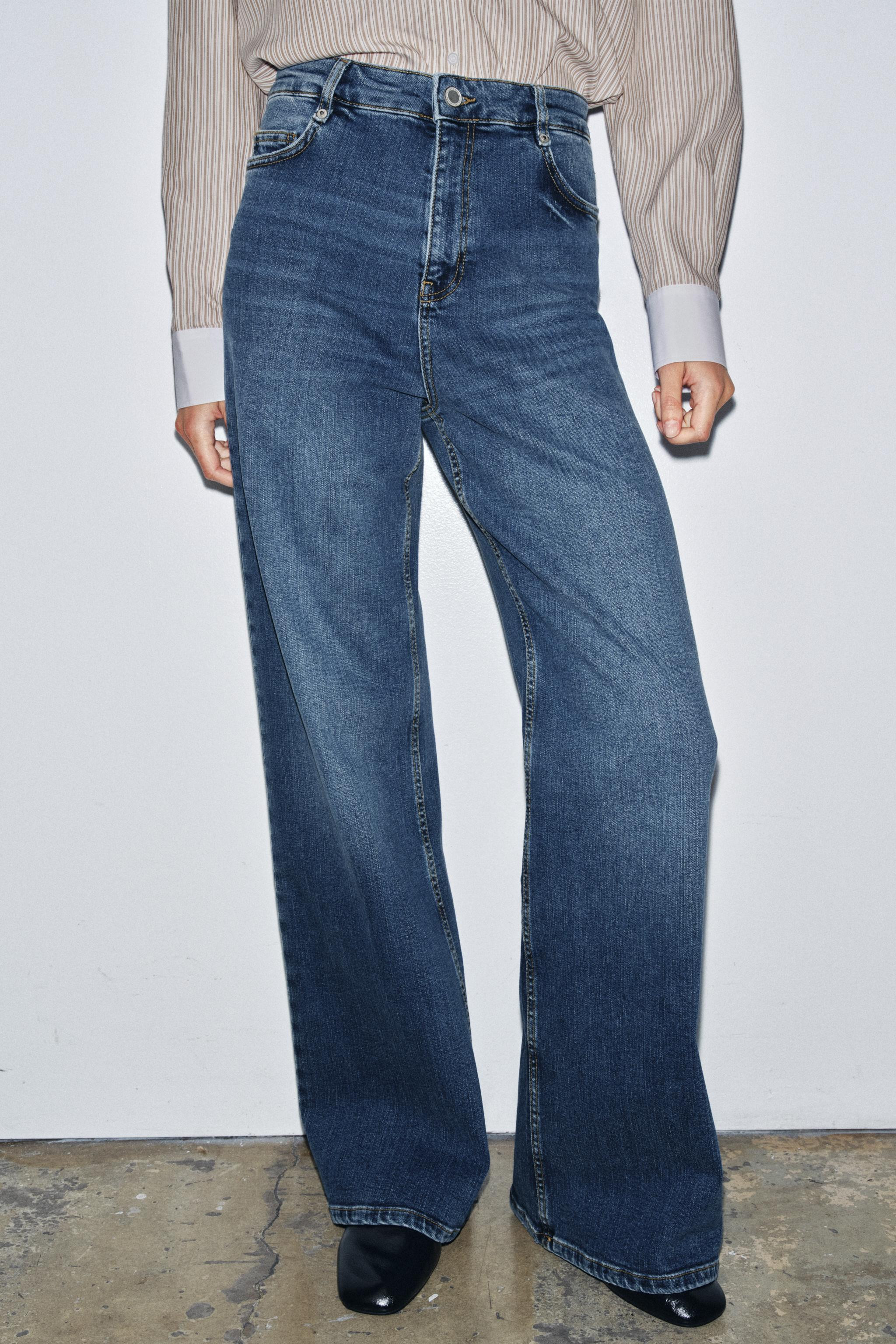 ZW COLLECTION HIGH-WAIST WIDE-LEG JEANS | Zara UK