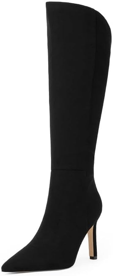 Knee High Boots Women Pointed Toe Stiletto Heel Tall Dress Boots Side Zipper Heeled Boots for Wom... | Amazon (US)
