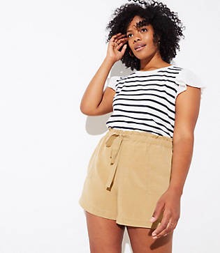 LOFT Plus Tie Waist Safari Shorts | LOFT