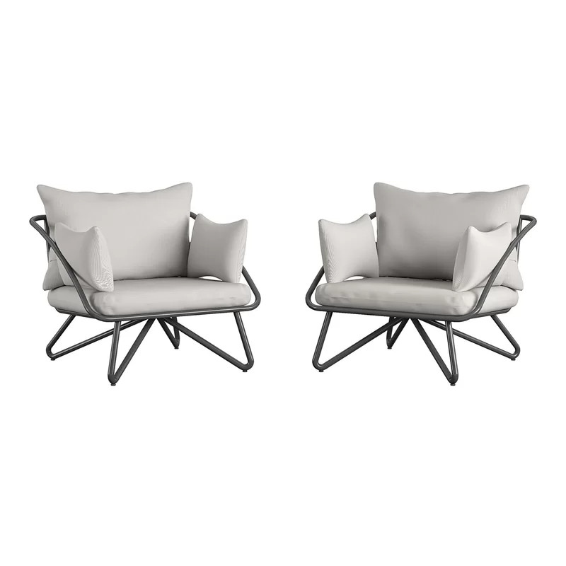 Teddi Metal Outdoor Lounge Chair (Set of 2) | Wayfair North America