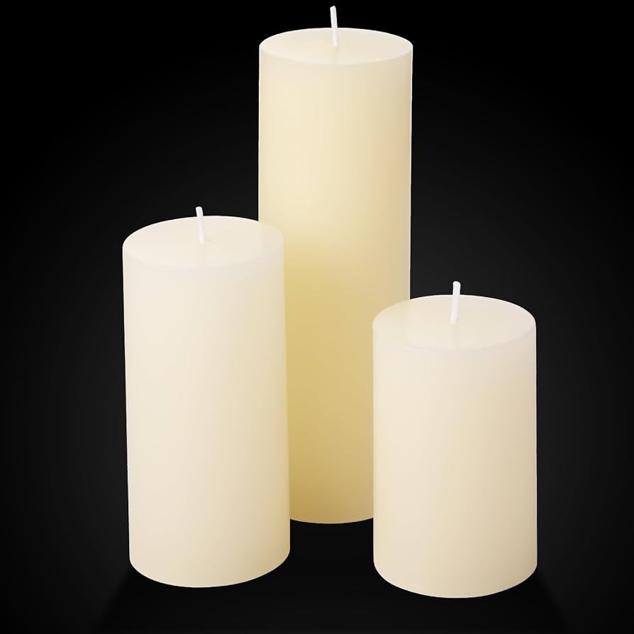 Shihanee Set of 6 Pillar Candles and Glass Cylinder Vases Clear Cylinder Candle Holders for Slim ... | Amazon (US)