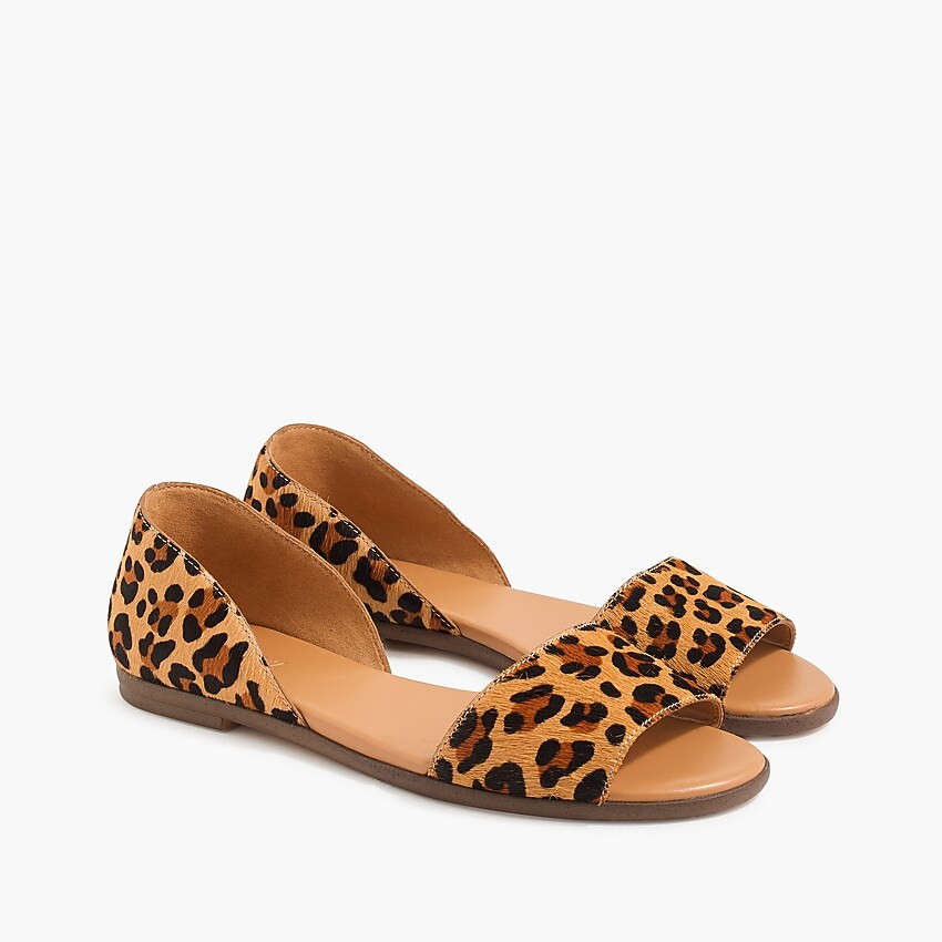 Morgan leopard calf hair peep-toe flats | J.Crew Factory