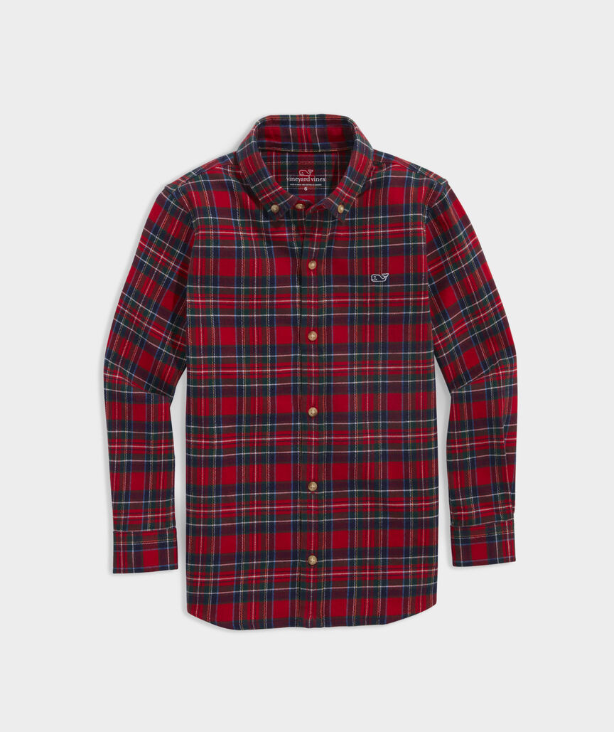 Boys' Stretch Flannel Tartan Shirt | vineyard vines