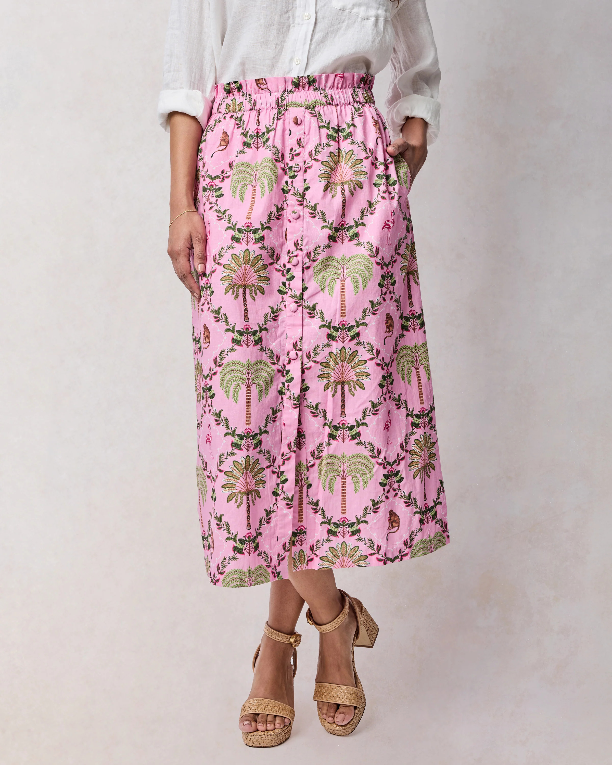 Island Muse - Escape Skirt - Pink Flamingo | Printfresh