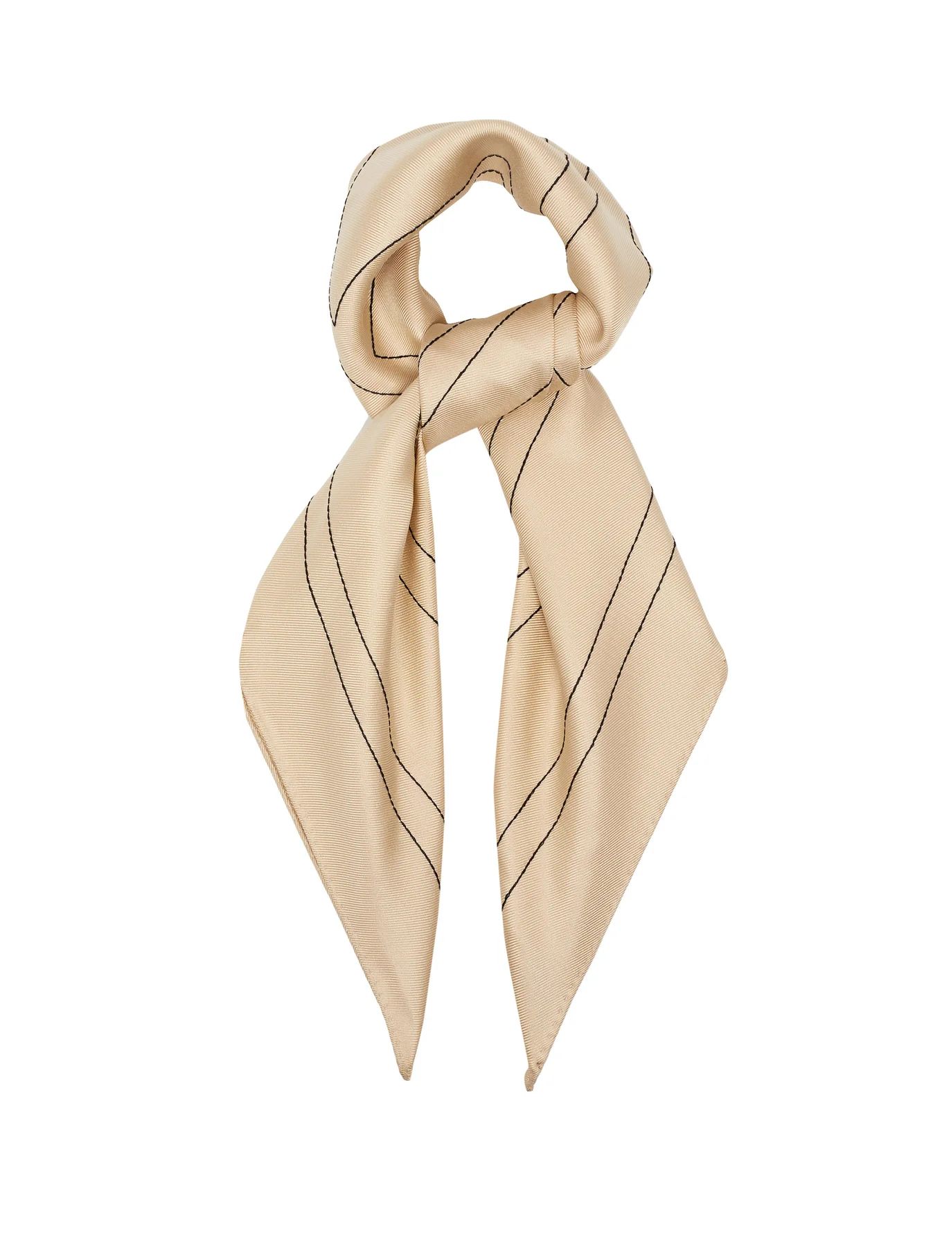 Logo-embroidered silk-twill scarf | Matches (US)