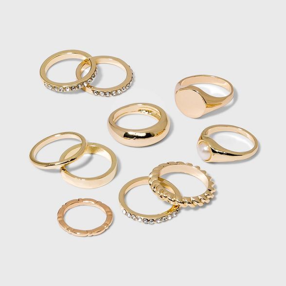 Signent Ring Set 10pc - Wild Fable&#8482; Gold | Target