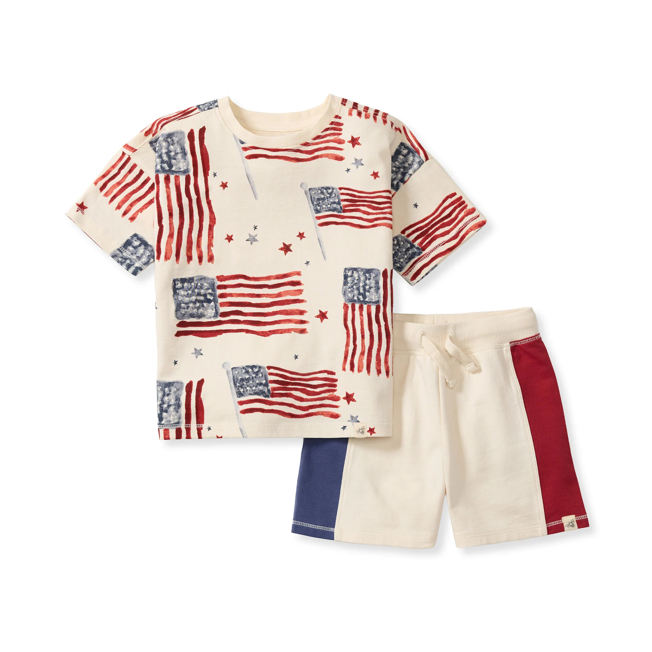American Flag Boy Tee & Shorts Set | Burts Bees Baby