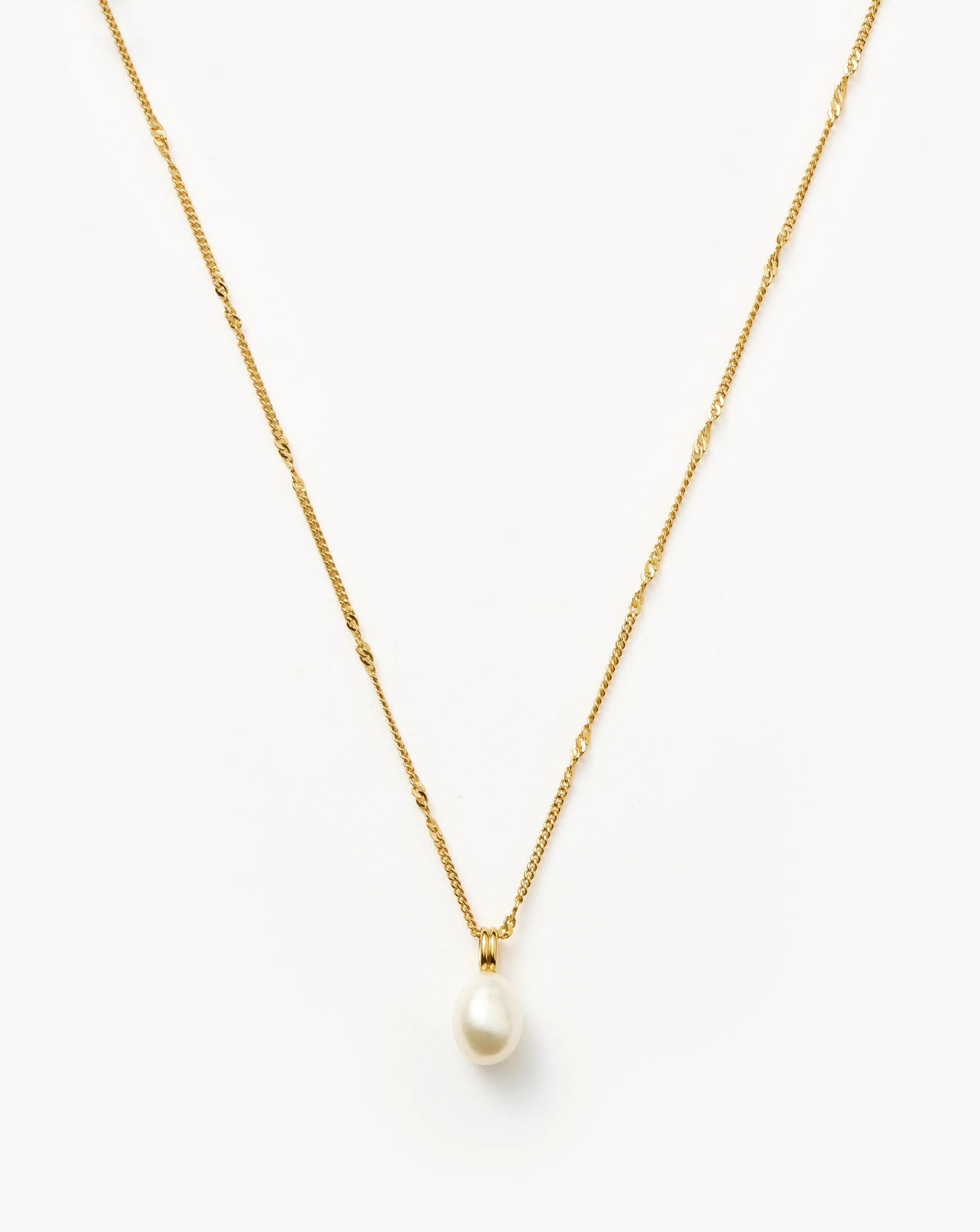 Baroque Pearl Twisted Chain Necklace | 18ct Gold Plated Vermeil/Pearl Necklace | Missoma UK