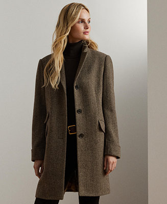 Petite Notched-Collar Walker Coat | Macy's