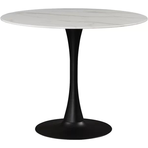 Sevinc Round Glass Top Metal Base Dining Table | Wayfair North America