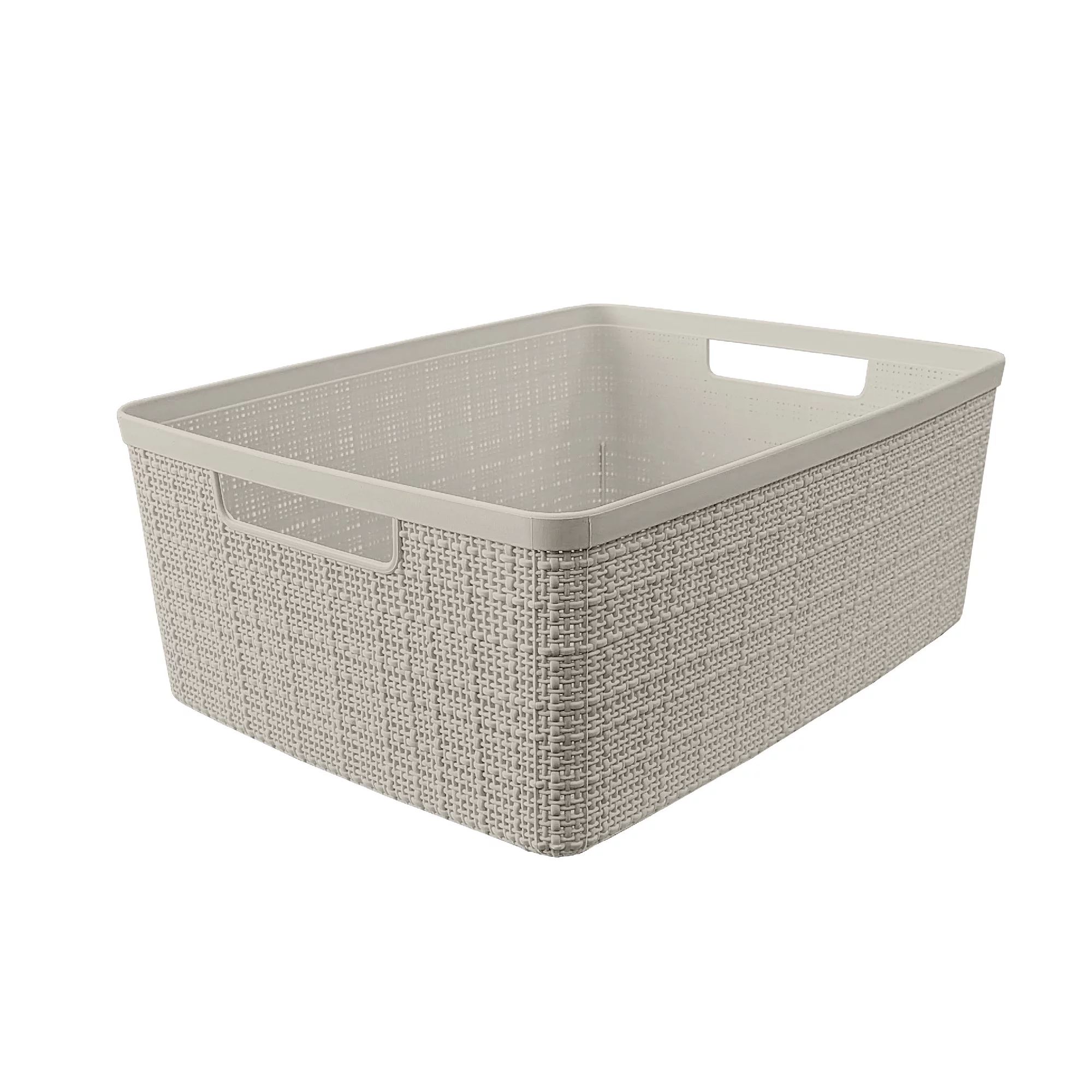 Curver Jute Medium Beige Plastic Storage Basket | Walmart (US)