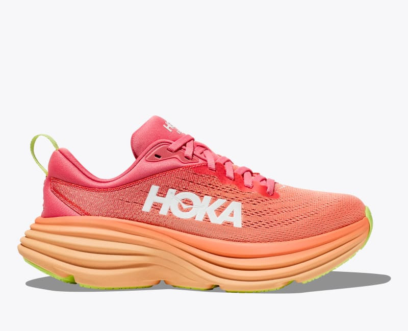 HOKA Women's Bondi 8 Shoes in Coral/Papaya, Size 6.5 | Hoka One US