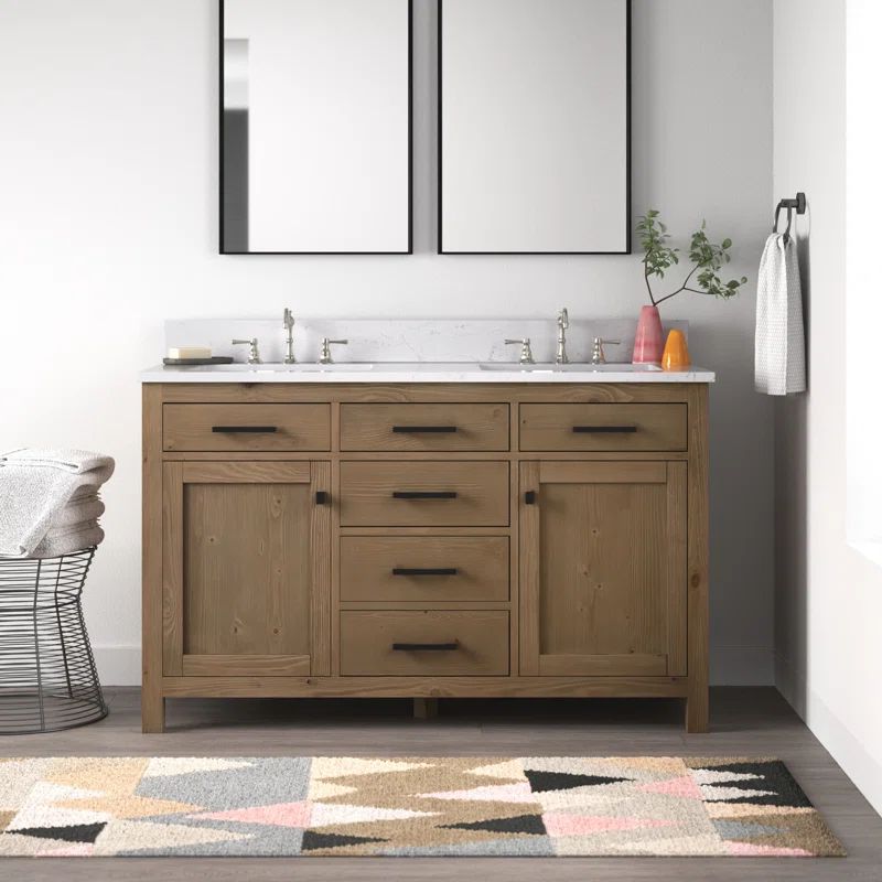 Anren 54'' Double Bathroom Vanity with Top | Wayfair North America