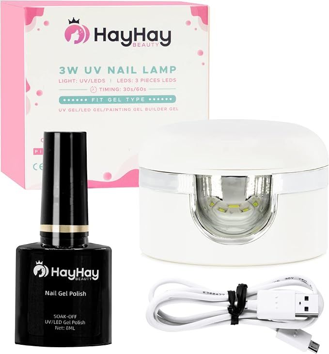 HayHay 3W UV Light for Nails, Anticlockwise 180-Degree Rotation with Single and Three Finger Capa... | Amazon (US)