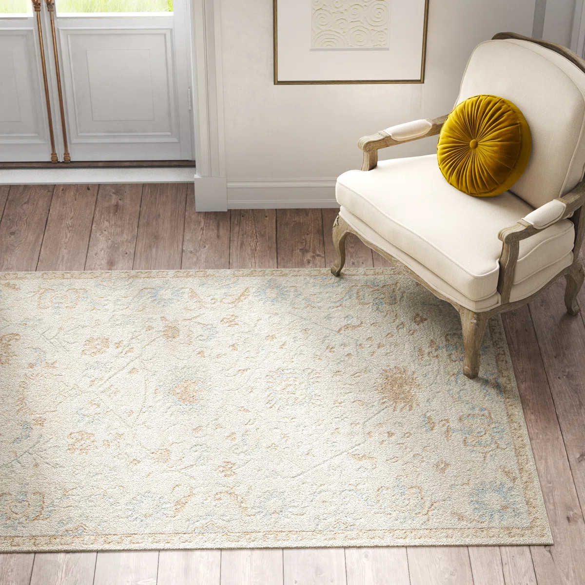Elaina Oriental Beige/Blue Area Rug | Wayfair North America