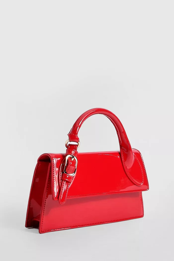 Vinyl Buckle Detail Grab Bag | boohoo (US & Canada)