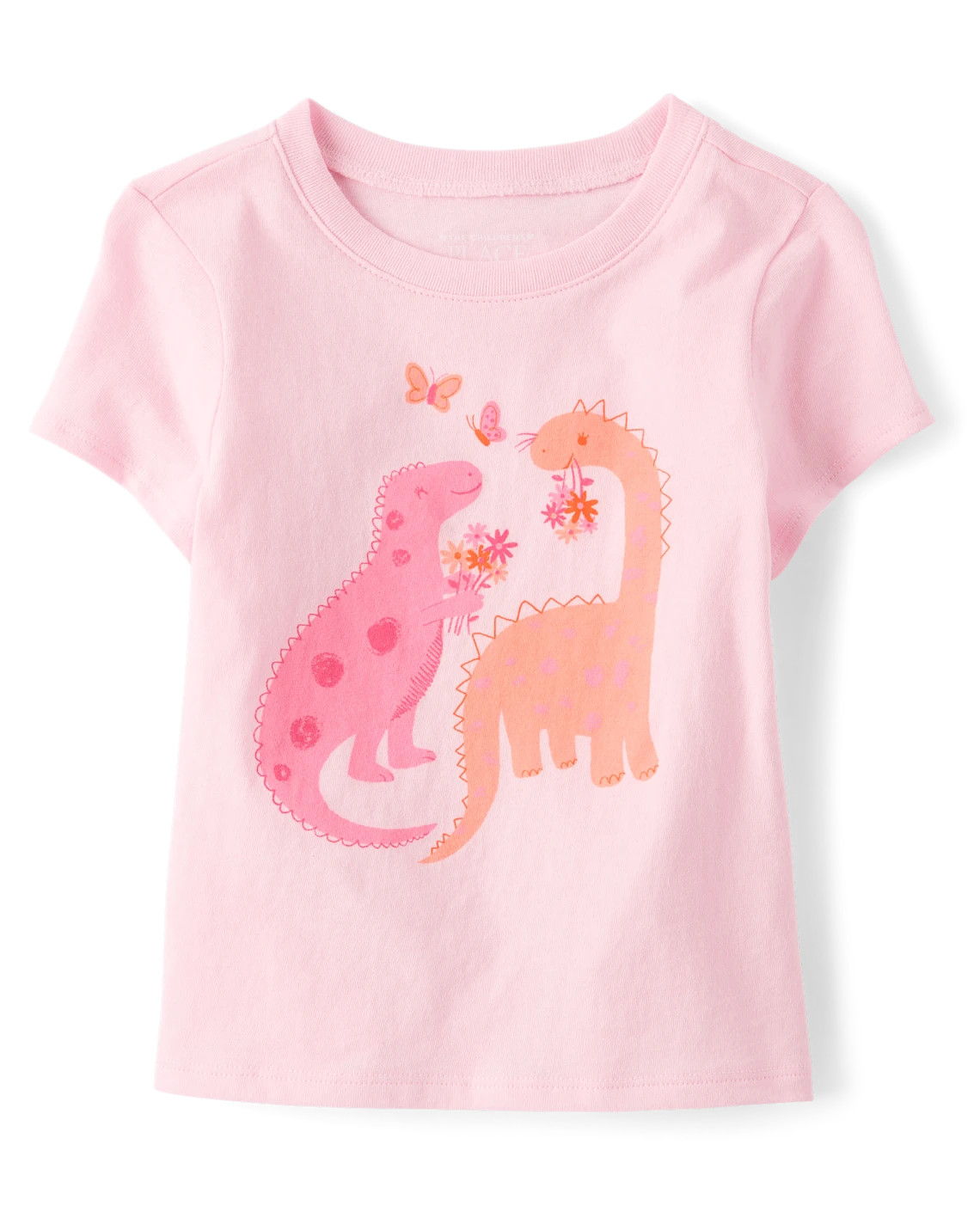 Baby And Toddler Girls Dino Graphic Tee - pink | The Children's Place