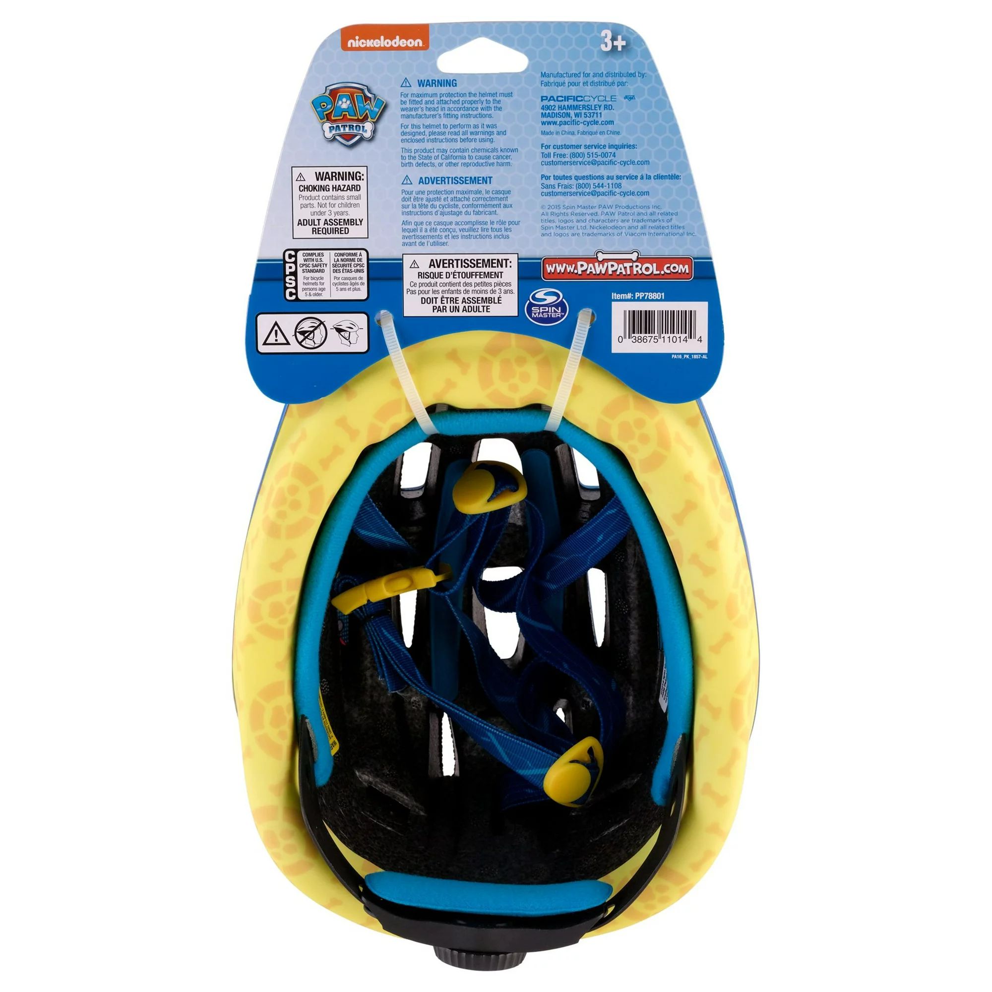 Nickelodeon PAW Patrol Toddler Bicycle Helmet, ages 2 - 4, blue / yellow | Walmart (US)