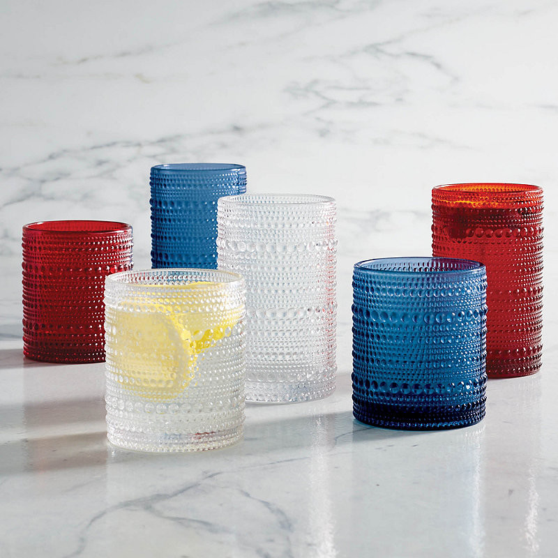 Set of 6 Jupiter Beaded Drinkware - Indigo, Indigo Double Old-fashioned - Frontgate | Frontgate
